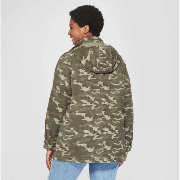 1X•OVERSIZED HOODED CAMO ANORAK JACKET - Picture 4 of 17